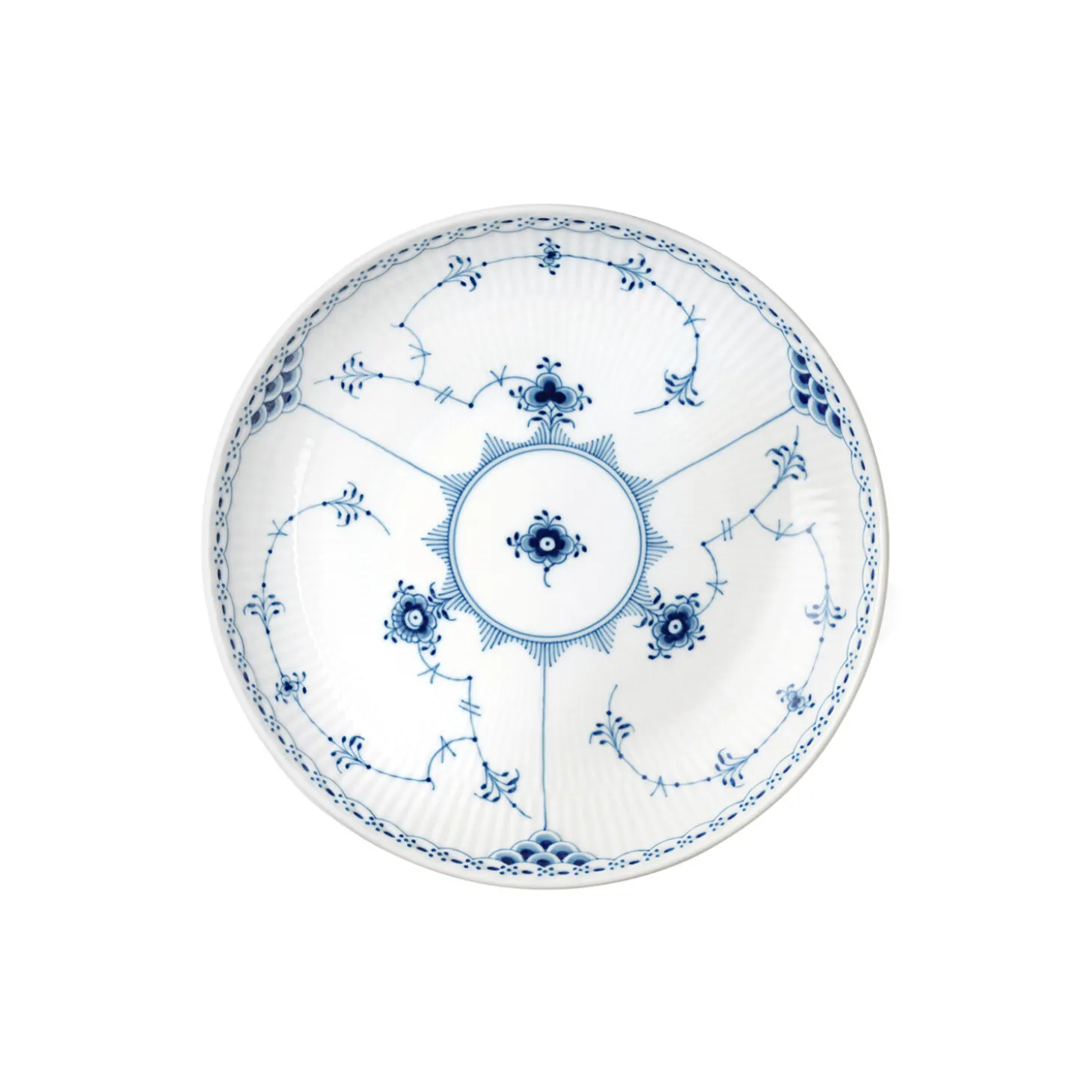 Musselmalet Halvblonde serveringsskål 20 cm