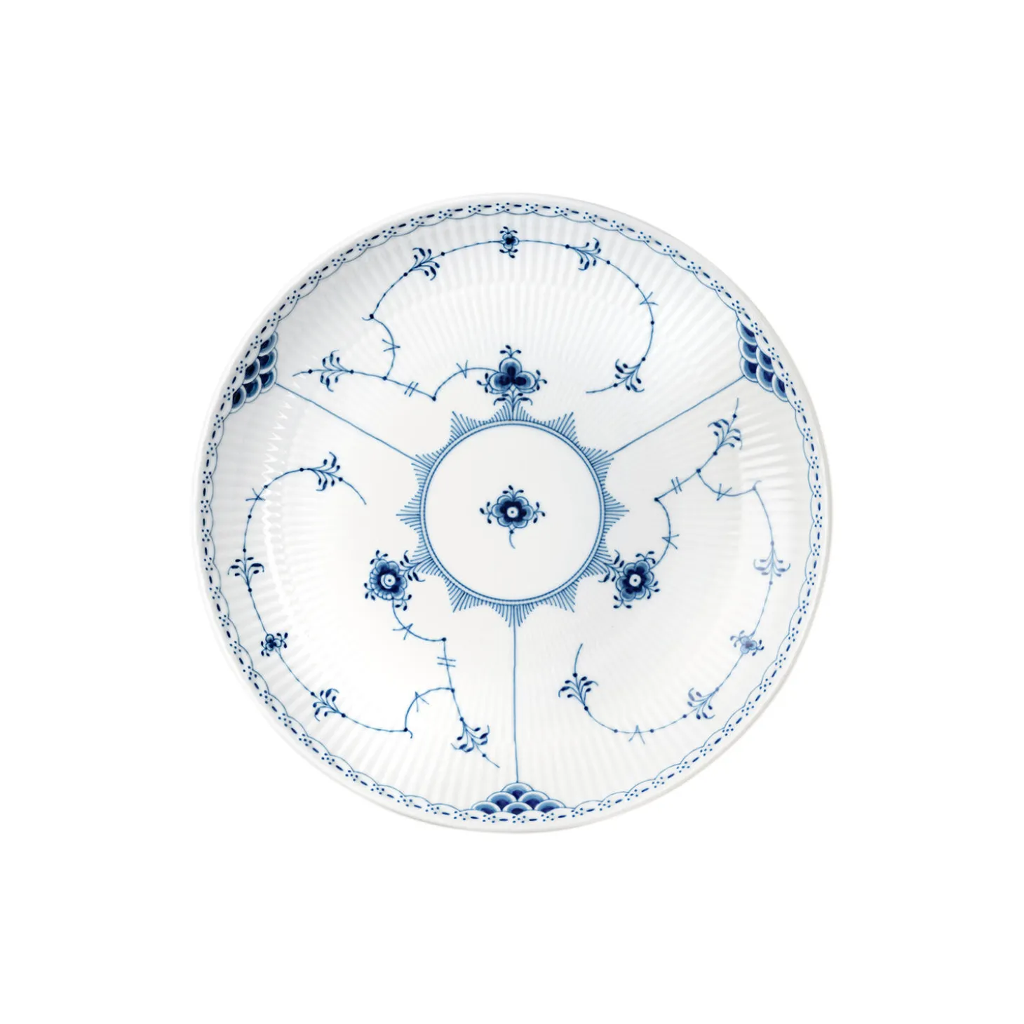 Musselmalet Halvblonde serveringsskål 25 cm