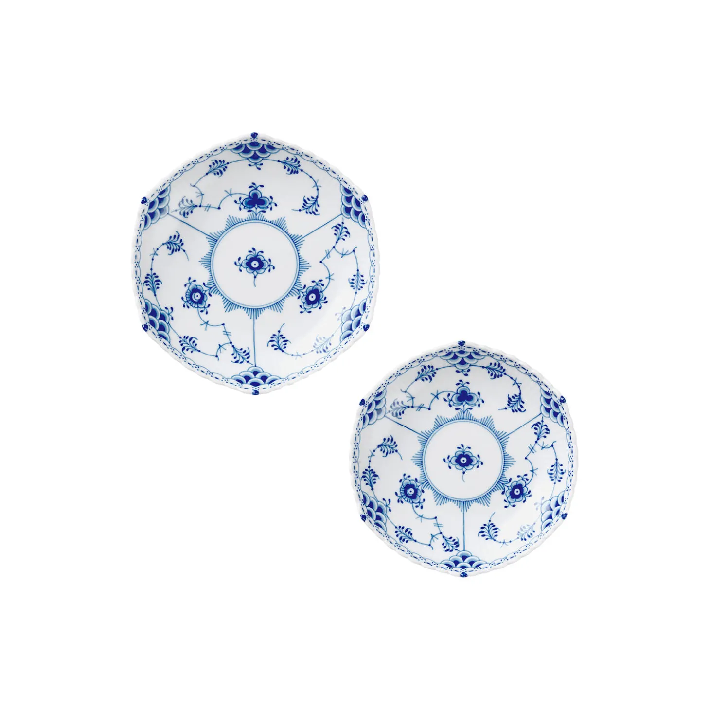 Musselmalet Helblonde skålsæt 2 stk.