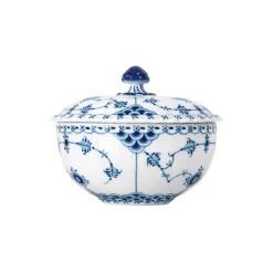 Musselmalet Helblonde skål med låg 35 cl