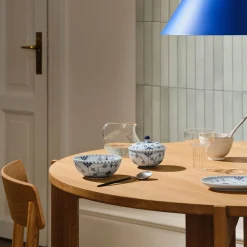 Musselmalet Helblonde skål med låg 35 cl