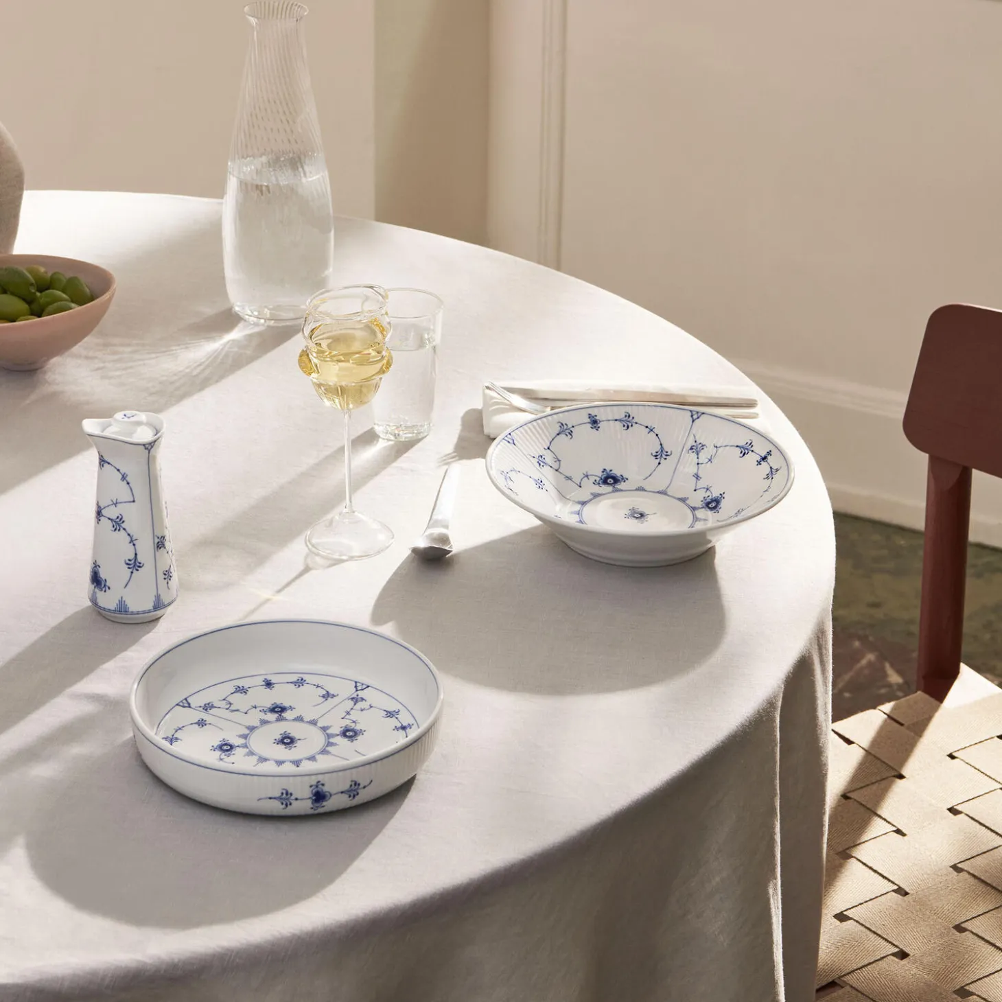 Musselmalet Riflet dyb tallerken Ø 21 cm