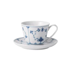 Musselmalet Riflet kop med underkop 24 cl