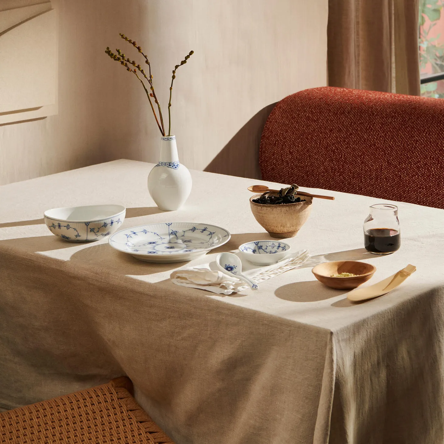 Musselmalet Riflet ske 15 cm