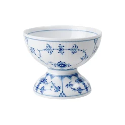 Musselmalet Riflet skål på fod 8 cm