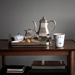 Musselmalet Riflet sukkerskål med låg