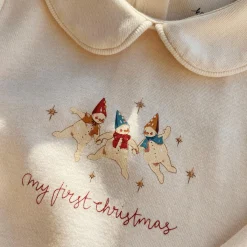 My First Christmas Onesie, antique white