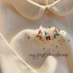 My First Christmas Onesie, antique white