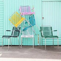 Mya Outdoor Chair with Armrests, orange