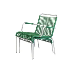 Mya Outdoor Lounge Chair with Armrests, dark green