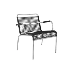 Mya Outdoor Lounge Chair with Armrests, black