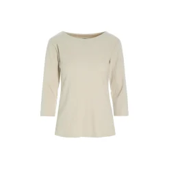 Naibu rib bluse med 3/4 ærme, ivory