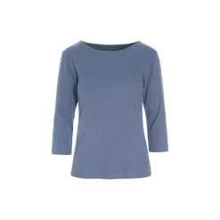 Naibu rib bluse med 3/4 ærme, moonstone