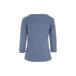 Naibu rib bluse med 3/4 ærme, moonstone