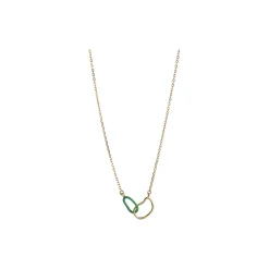 Necklace Organic Double Circle, grass green