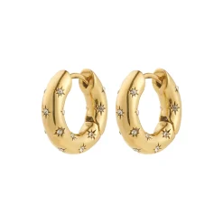 NEVAEH hoops, guldbelagt