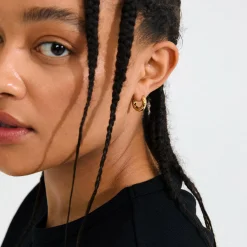 NEVAEH hoops, guldbelagt