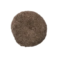 Newzealandsk korthåret & krøllet lammeskindspude, taupe