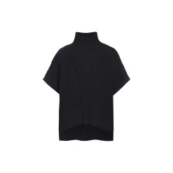 Nitto højhalset bluse, black