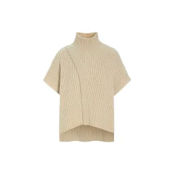 Nitto højhalset bluse, ivory