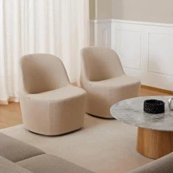 Niveau sofabord Ø 110 cm, Tundra Grey/oiled ash