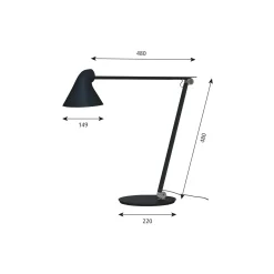 NJP bordlampe, sort