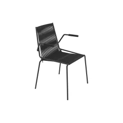 Noel Armrest Chair, black/black linen