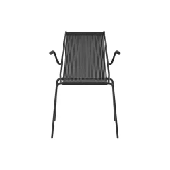 Noel Armrest Chair, black/black linen