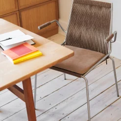 Noel Armrest Chair, black/dark grey wool