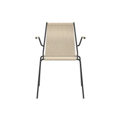 Noel Armrest Chair, black/nature linen