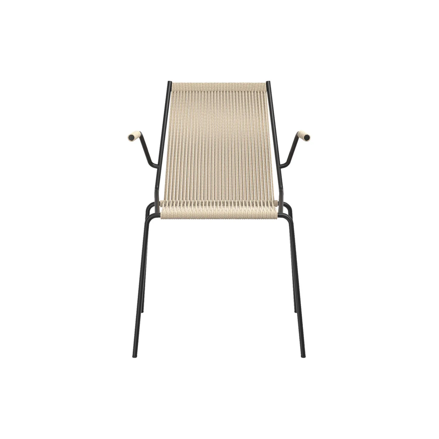 Noel Armrest Chair, black/nature linen