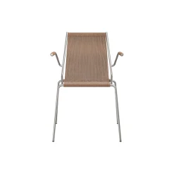 Noel Armrest Chair, steel/brown wool