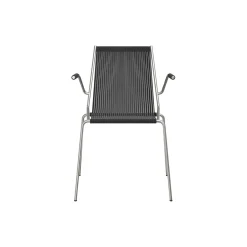 Noel Armrest Chair, steel/black linen