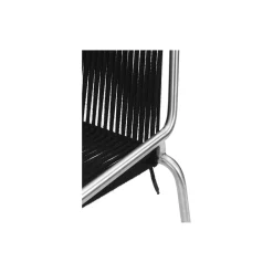 Noel Armrest Chair, steel/black linen