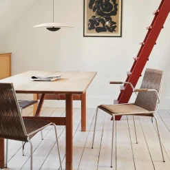 Noel Armrest Chair, steel/black linen