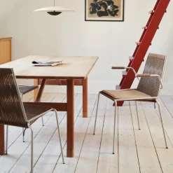 Noel Armrest Chair, steel/dark grey wool