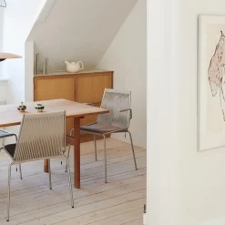 Noel Armrest Chair, steel/fair grey wool