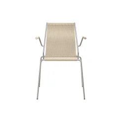 Noel Armrest Chair, steel/nature linen
