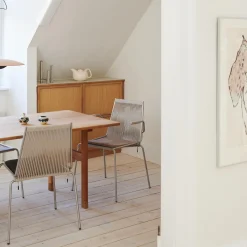 Noel Armrest Chair, steel/nature linen