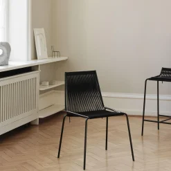 Noel Chair, black/black linen