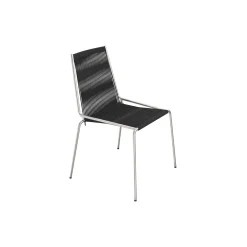 Noel Chair, steel/black linen