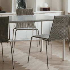 Noel Chair, steel/fair grey wool