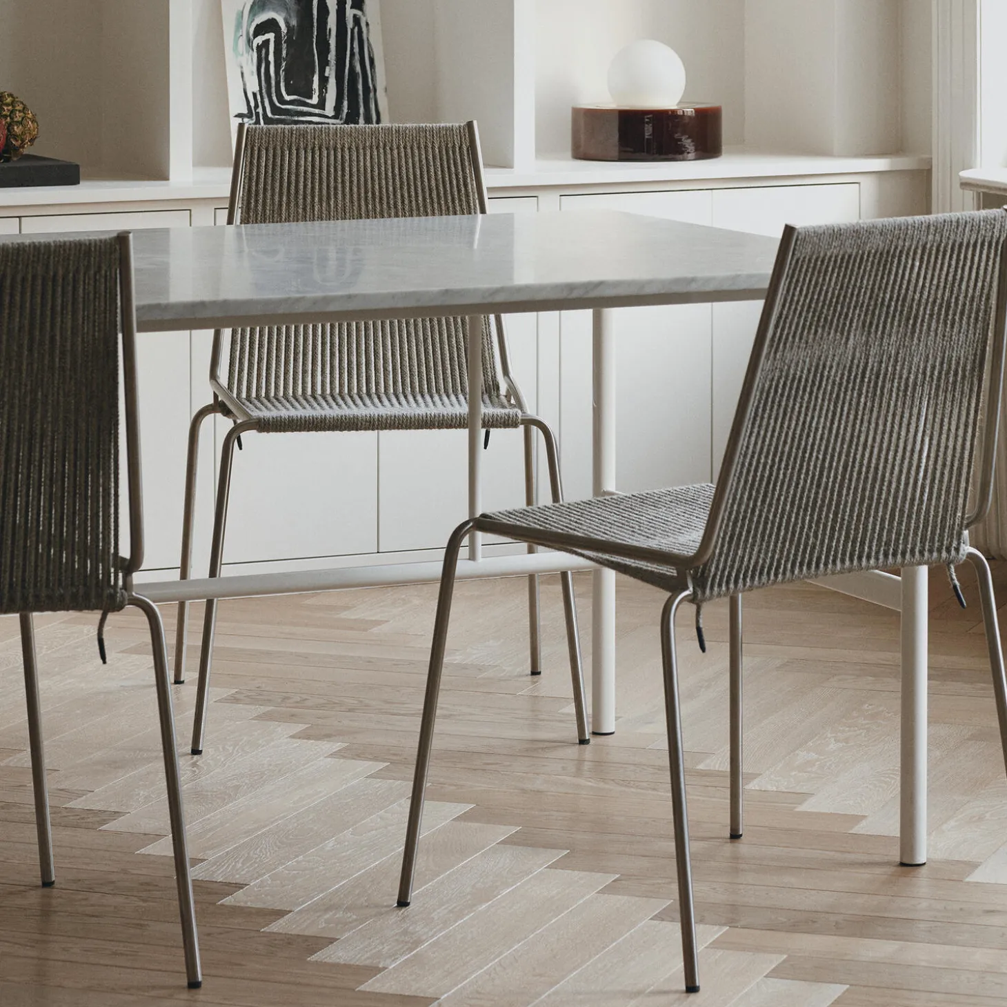 Noel Chair, steel/fair grey wool