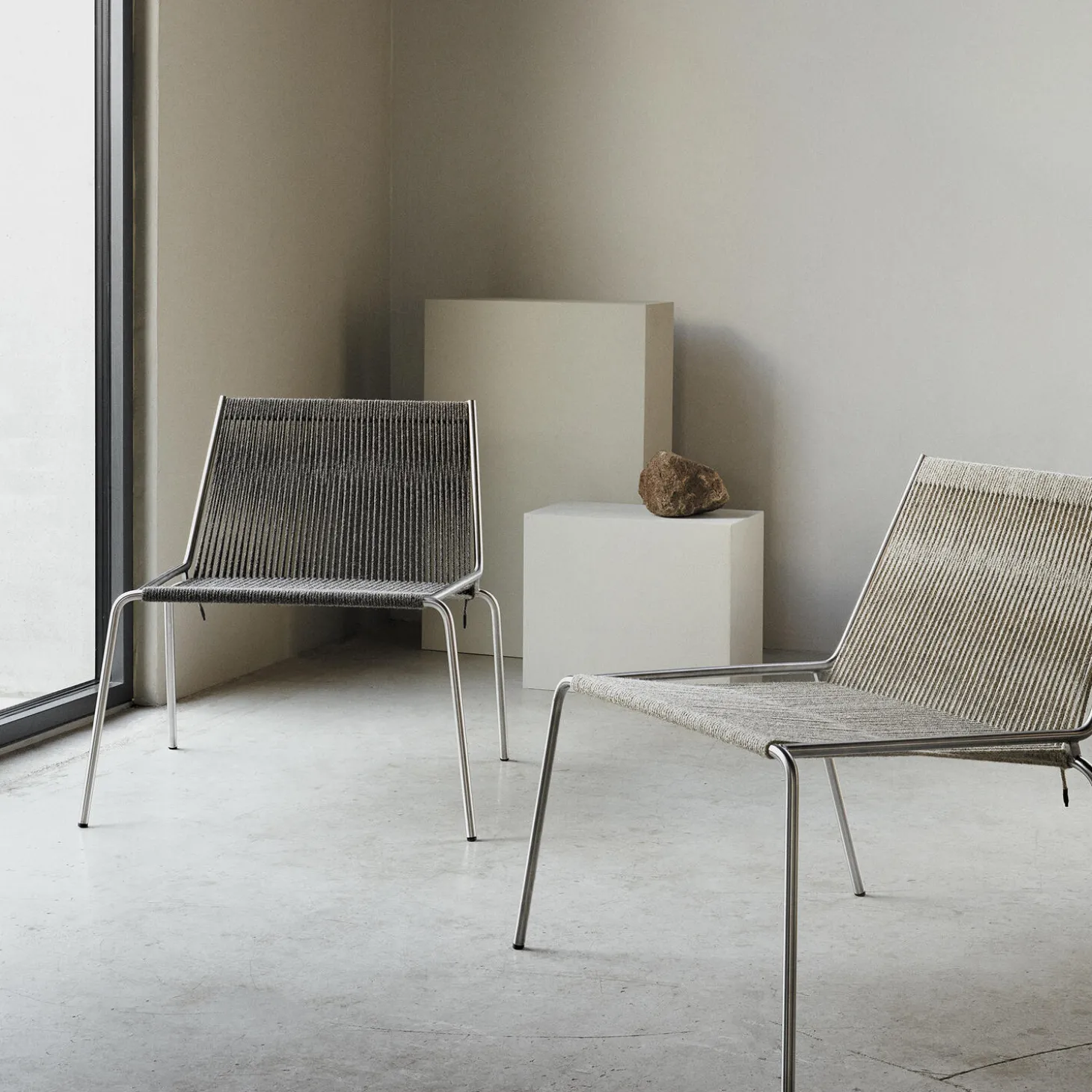 Noel Lounge Chair, black/nature linen