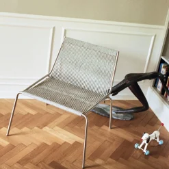 Noel Lounge Chair, steel/fair grey wool