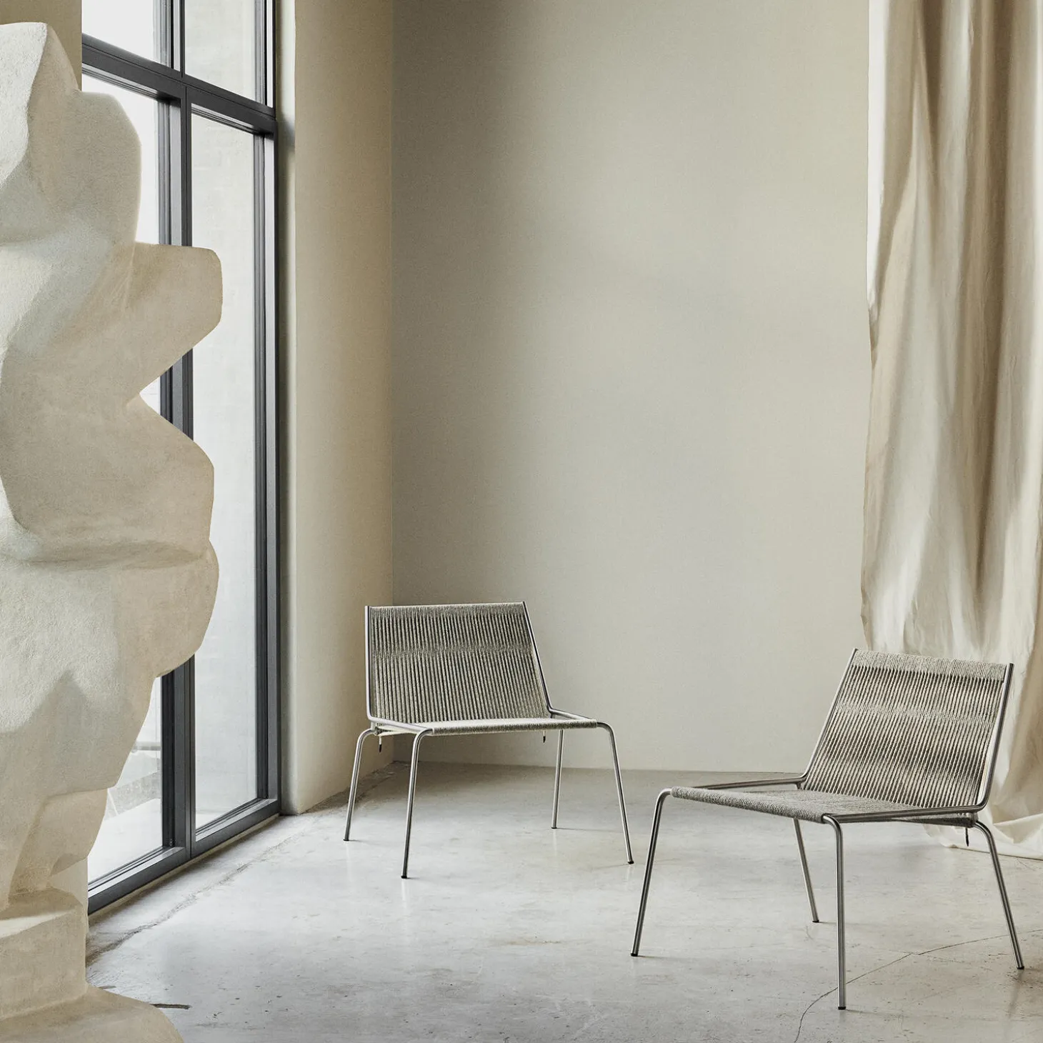 Noel Lounge Chair, steel/fair grey wool