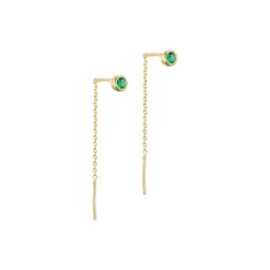 Noora Chain Øreringer, green