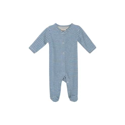 Nyfødt ribdragt, azur/ecru
