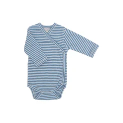 Nyfødt slå-om body, azur/ecru