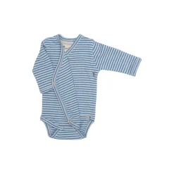 Nyfødt slå-om body, azur/ecru